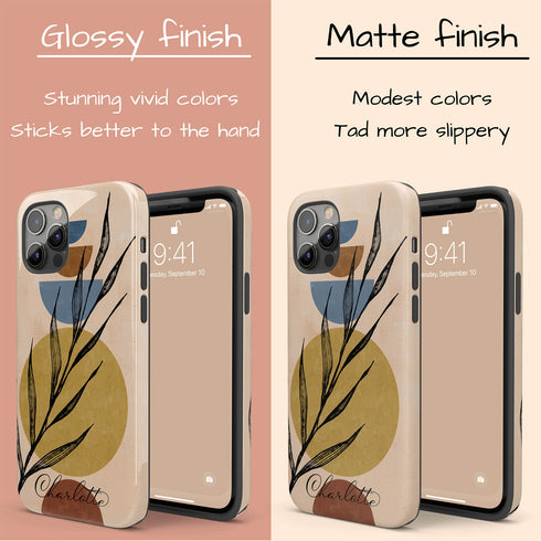 Abstract Flowers Custom Name iPhone Case